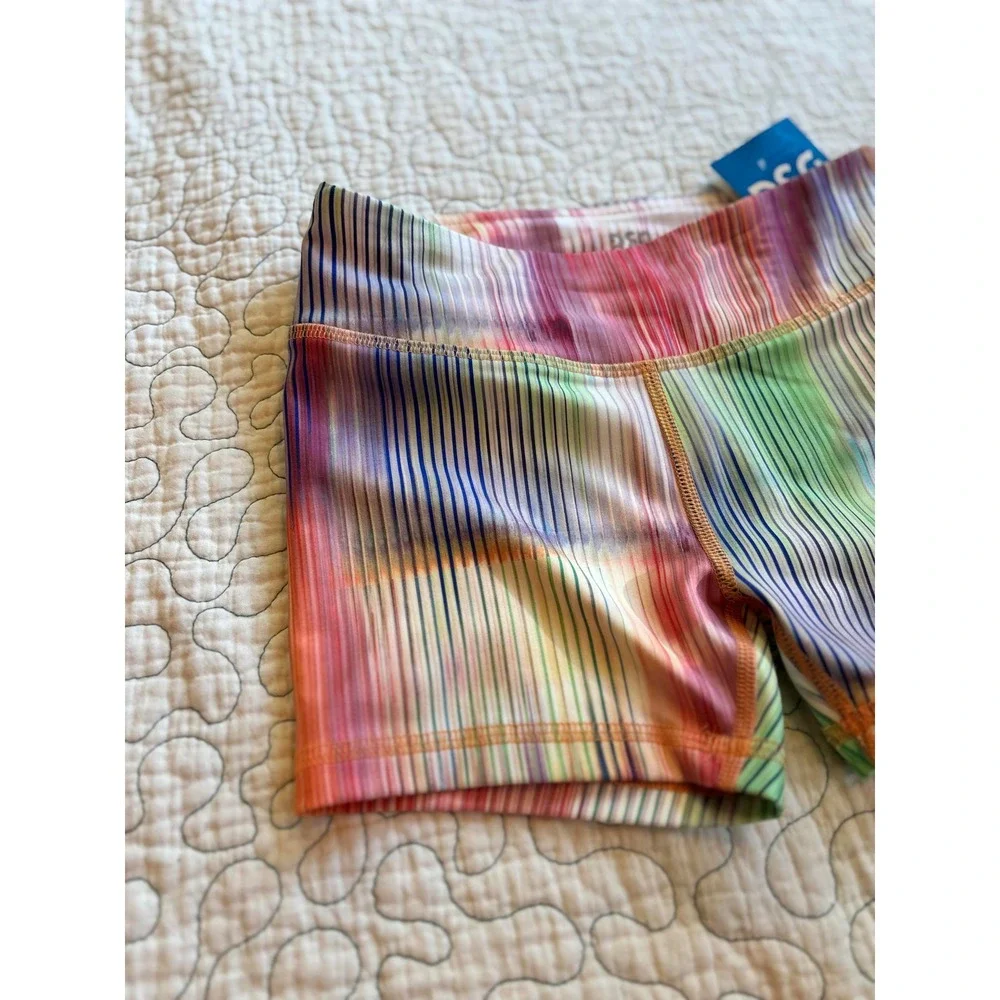 DSG‎ Girls Athletic Compression Shorts Multi Color Stripe Size Small 8-9